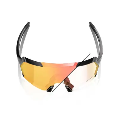 KORBIN - Gloss Metallic Black - Orange Flash Mirror Photochromic