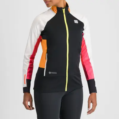 Sportful APEX dámska bunda black/white/yellow/pink