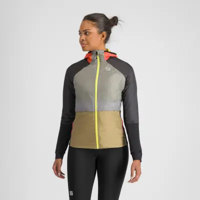 Sportful CARDIO dámska bunda black/military green/pompelmo