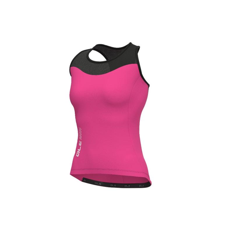 Letní cyklistický dres bez rukávů dámský Alé Cycling Color Block Pragma růžový