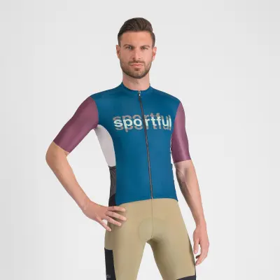 Sportful SUPERGIARA LOGO dres teal blue/bordo