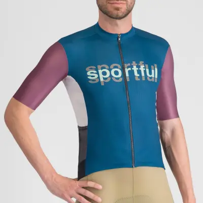 Sportful SUPERGIARA LOGO dres teal blue/bordo