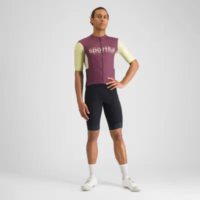 Sportful SUPERGIARA LOGO dres bordo/shadow lime