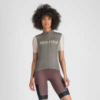 Sportful SUPERGIARA LOGO dámsky dres gun metal/pink