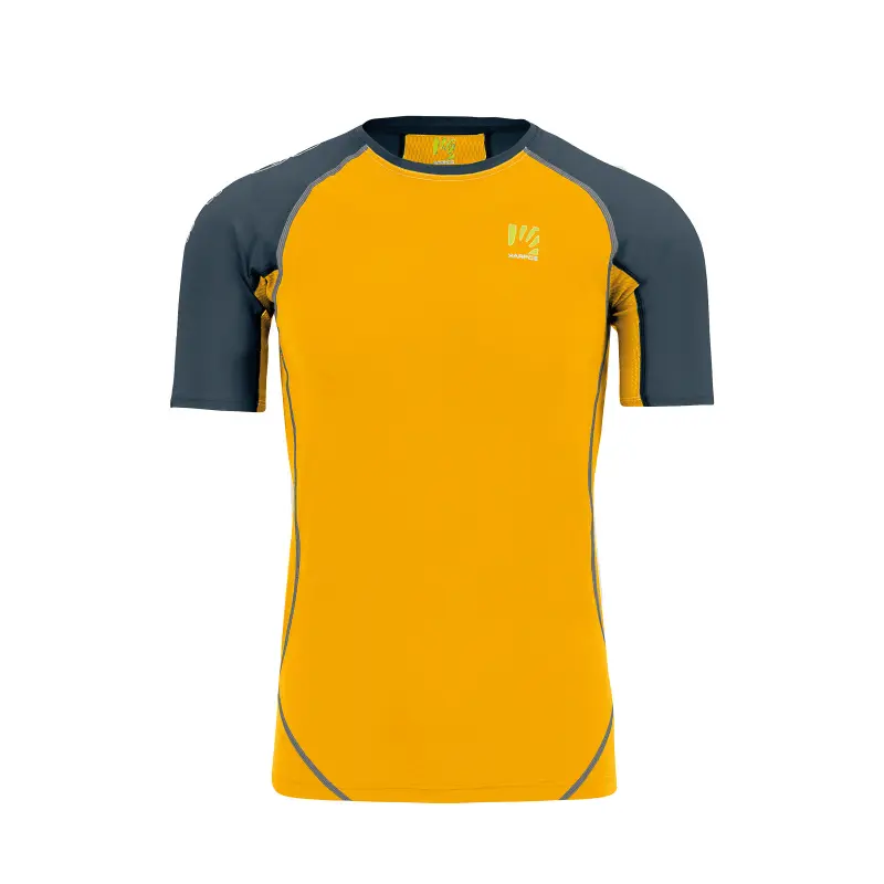 Outdoorové tričko pánske Karpos Lavaredo žlté/sivé