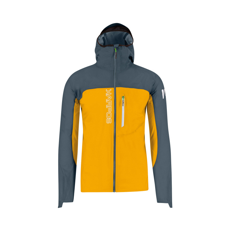Letná outdoorová bunda pánska Karpos Lavaredo Rain Evo žltá/modročierna
