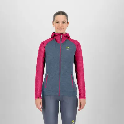 Karpos AMBRIZZOLA dámska FULL-ZIP mikina s kapucňou ombre blue/innuendo