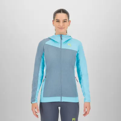 Karpos AVERAU dámska FULL-ZIP mikina s kapucňou windw.blue/bachelor b.