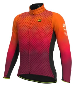 Zateplený cyklistický dres pánsky ALÉ R-EV1 CLIMA PROTECTION 2.0 VELOCITY WIND G+ fluo oranžový